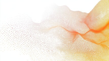 Dynamic Orange Abstract Design With Scattered Dots Creating a Sense of Motion Against a White Background