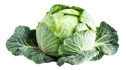 Obraz premium Cabbage Isolated in White background, Full size Vegetable