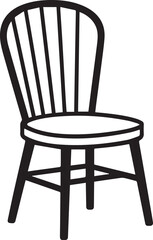 Chair Silhouette Black Vector | Simple Furniture Illustration