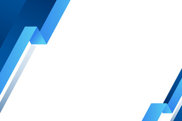 Modern blue geometric frame background vector illustration in folded style
