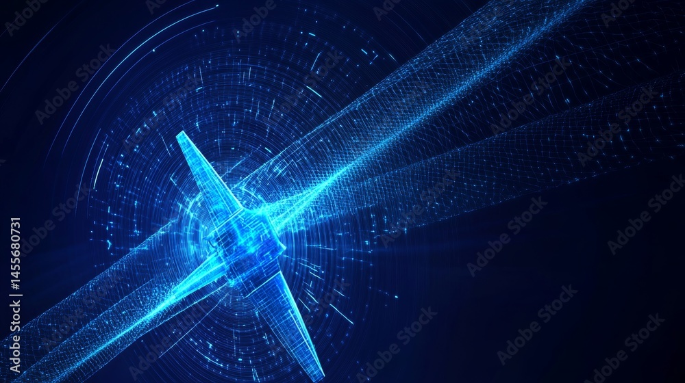 Aufkleber Digital Concentric Circles Create a Mesmerizing Visual Effect Representing Technology and Data Flow in a Futuristic Design