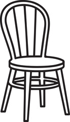 Chair Silhouette Black Vector | Simple Furniture Illustration