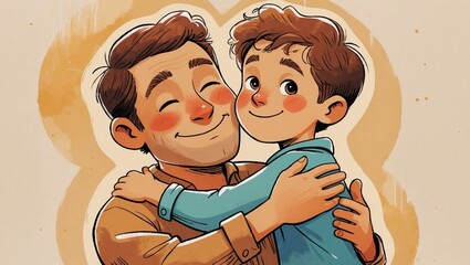 Father's day warm hug , father day celebration