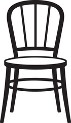 Chair Silhouette Black Vector | Simple Furniture Illustration