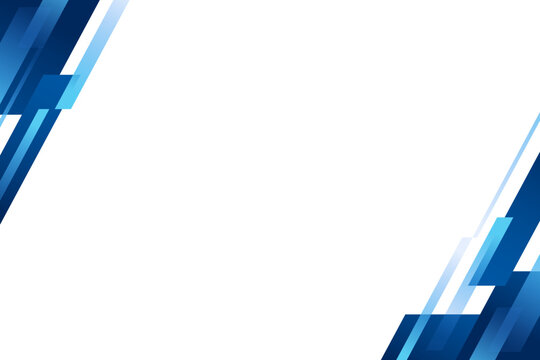 Blue geometric corner border shape element background vector illustration