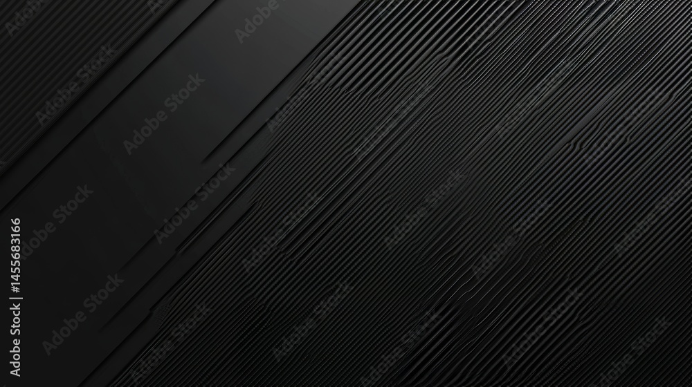Poster abstract design featuring diagonal lines and textures in black tones, creating a modern and minimali