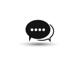 Speech bubble talking chatting discussing concept, chat icon texting symbol flat design template
