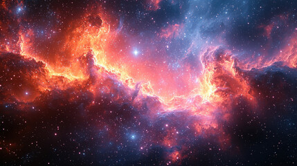 Fototapeta premium A cosmic canvas of twinkling stars in shades of pink and purple unfolds, creating a mesmerizing backdrop for a presentation, star concept, magazine cover, website header, marketing materials, 