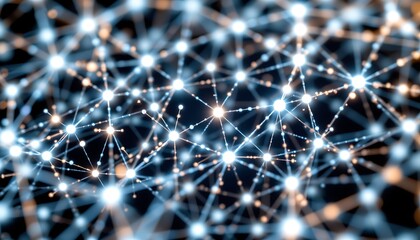 a 3d rendered abstract background based on a plexus structure, featuring a network of interconnected nodes and lines