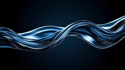Futuristic AI content generation visualization, flowing streams of text and data transforming into organized content, deep navy blue and lighter blue