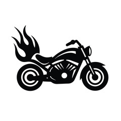 Obraz premium motorcycle flames trailing behind vector art silhouette