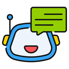 Bot Chat Filled line Icon
