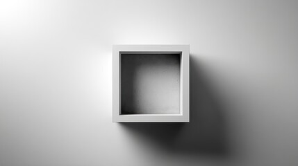 Minimalist White Square Frame on a Gradient Background with Shadows