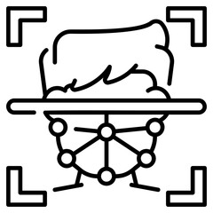 Face Recognition line Icon