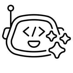 Robot AI line Icon