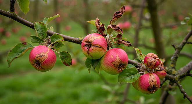 Erwinia amylovora Bacteria Infecting Apple Trees &ndash; Fire Blight Pathology Visualization