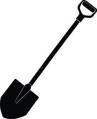 snow shovel on white background 