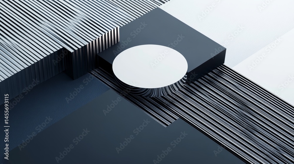 Aufkleber intricate patterns formed by layered dark discs create a modern and abstract design in a minimalist 