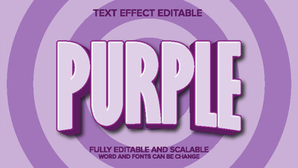 3d text effect purple vector editable