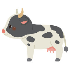 乳牛の横向きイラスト