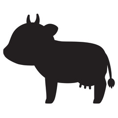 横向きの乳牛のシルエット