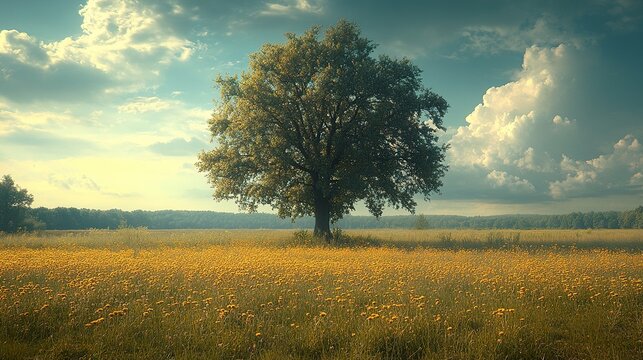 lonely tree in the field