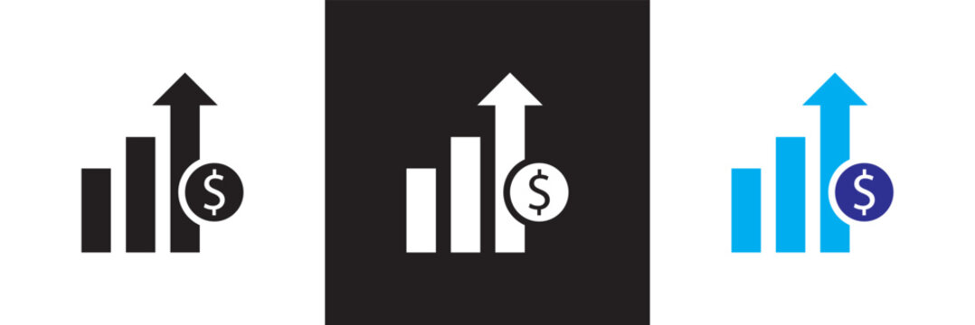 Profit icon.  Vector for websites, mobile interfaces, presentations, banner, visual branding etc. Vector illustration. isolated on white and black background. EPS 10 