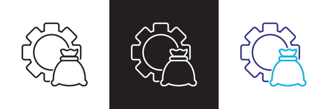 Profit icon.  Vector for websites, mobile interfaces, presentations, banner, visual branding etc. Vector illustration. isolated on white and black background. EPS 10 