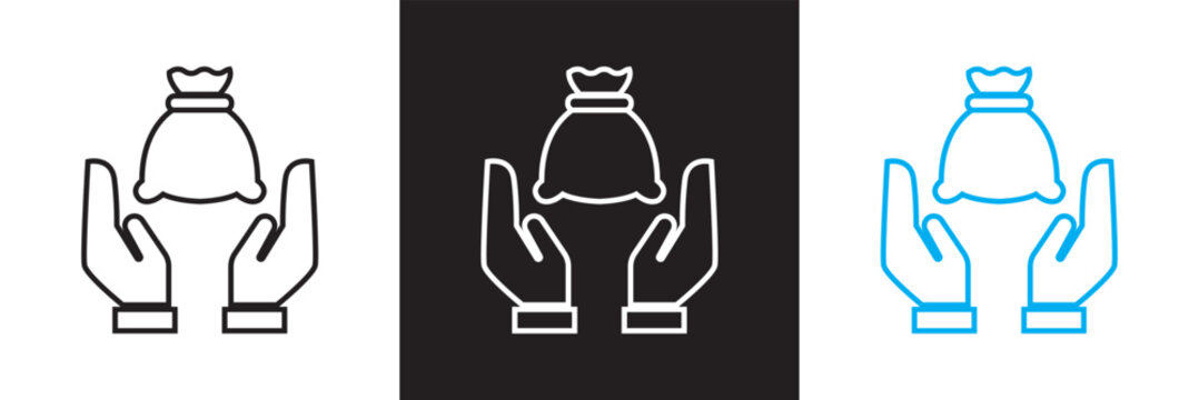 Profit icon.  Vector for websites, mobile interfaces, presentations, banner, visual branding etc. Vector illustration. isolated on white and black background. EPS 10 