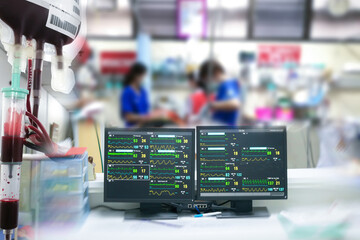 Emergency room concept critically ill patients in hospitals