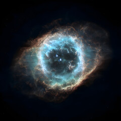 Planetary Nebula Structure on White Background