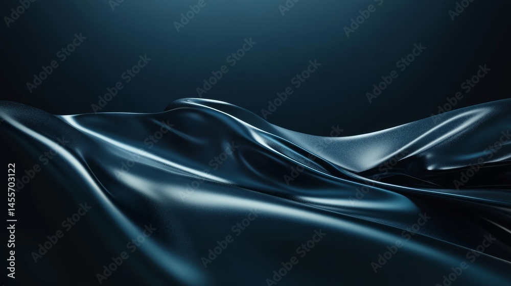 Poster elegant blue waves with smooth curves creating a calming abstract design suitable for background or 