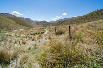 Landscape from lookout at top of Lindis Pass