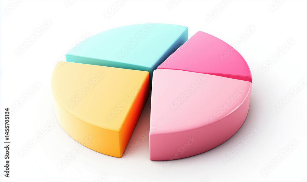 Poster colorful pie chart representing data distribution in a visually appealing design.