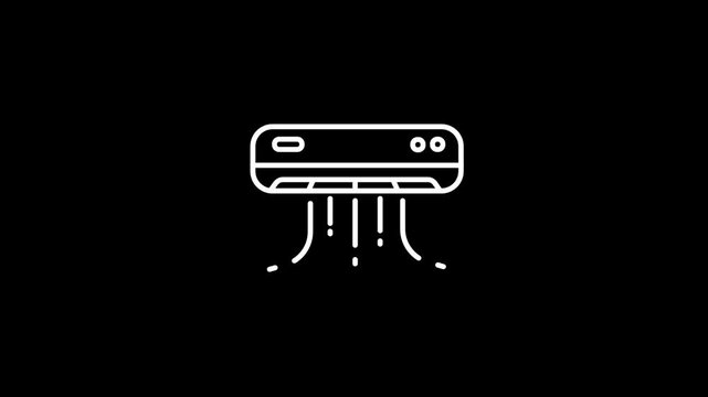air conditioner trendy icon animation concept , line style isolated on white background. Symbol for your web site design, logo, app, UI.