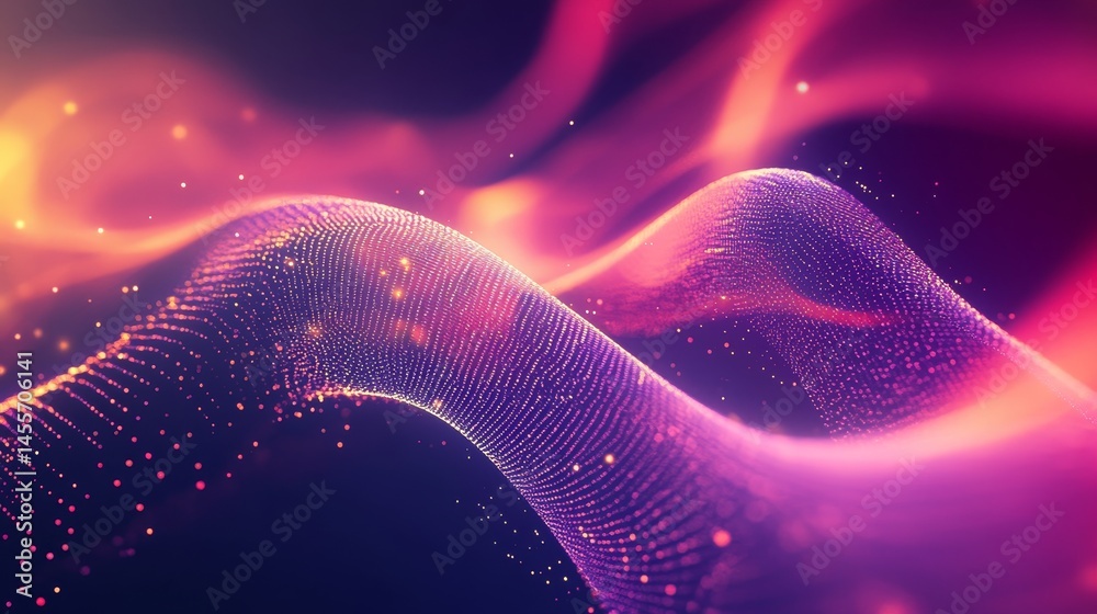 Poster visual representation of data trends with vibrant bars and lines in a futuristic digital setting at 