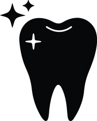 tooth with sparkle on white background  .eps