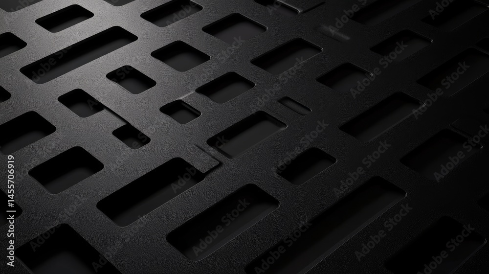 Poster textured black surface with linear patterns creates a striking visual effect in a modern interior de