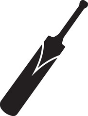 Cricket Bat Icon Silhouette | Black Vector for Athletic and Sports Art