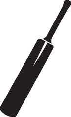 Cricket Bat Icon Silhouette | Black Vector for Athletic and Sports Art