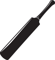 Cricket Bat Icon Silhouette | Black Vector for Athletic and Sports Art