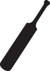 Cricket Bat Icon Silhouette | Black Vector for Athletic and Sports Art