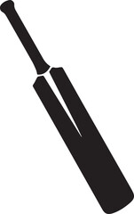 Cricket Bat Icon Silhouette | Black Vector for Athletic and Sports Art