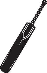 Cricket Bat Icon Silhouette | Black Vector for Athletic and Sports Art