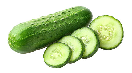 Cucumber Isolated in White background, Full size Vegetable