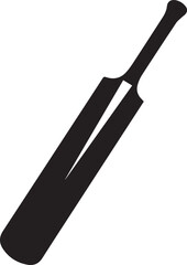 Cricket Bat Icon Silhouette | Black Vector for Athletic and Sports Art