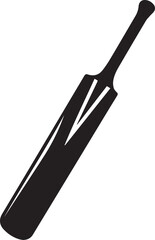 Cricket Bat Icon Silhouette | Black Vector for Athletic and Sports Art