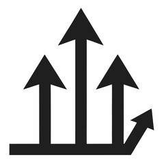 red arrow on white background