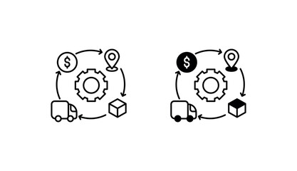 Suply Chain icon design with white background stock illustration