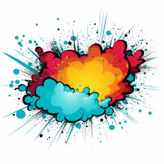 Fototapeta premium Colorful hand drawn white speech bubble with black stroke and shadow